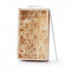 Drewniana podwójna skrzynka na alkohol - naturalne drewno