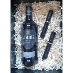 Zestaw prezentowy GRANT'S TRIPLE WOOD SMOKY 700ml + 2 cygara LA FLOR DOMINICANA LIGERO