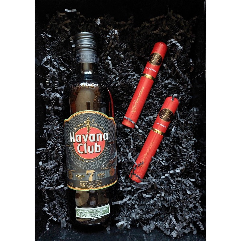 Zestaw prezentowy HAVANA CLUB EXTRA ANEJO RUM 7YO 700ml+2 cygara LA FLOR DOMINICANA AIR BENDER PODEROSO