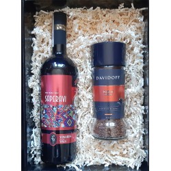 Zestaw prezentowy wino MOZAIC SAPERAVI 750 ml + kawa DAVIDOFF