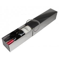 Opakowanie ozdobne na wino SREBRNE