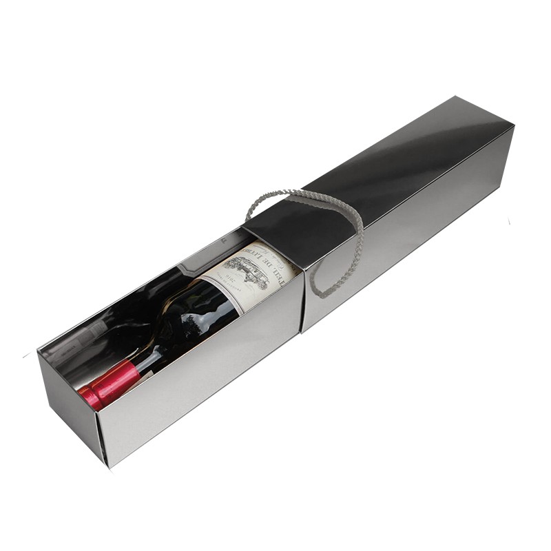 Opakowanie ozdobne na wino SREBRNE