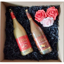 Zestaw prezentowy likier BIAŁY BOCIAN 500ml