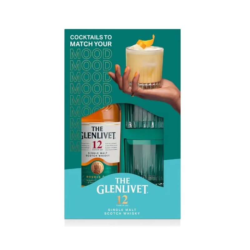 GLENLIVET 12YO + 2SZKL  40% 700 ml + 2SZKL